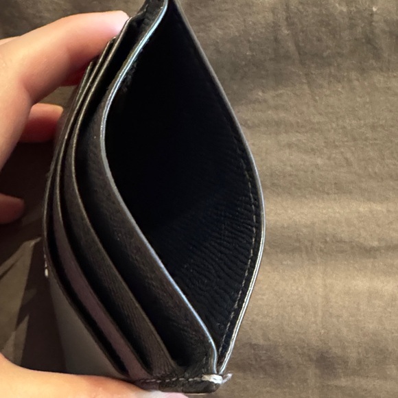 Coach Tricolor Leather Card Case Light Blue Purple and Black - Picture 3 of 3